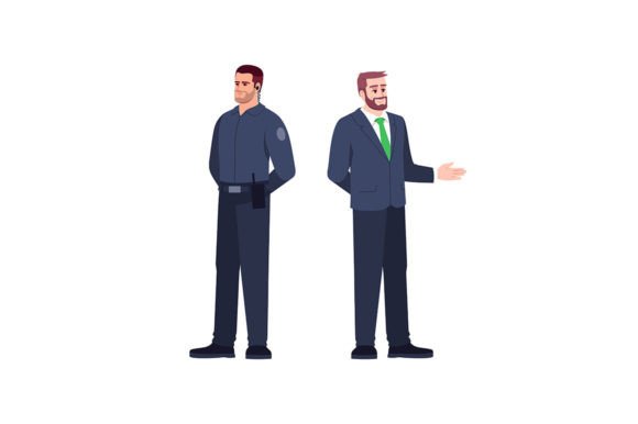 Bank Employees SVG Color Illustrations