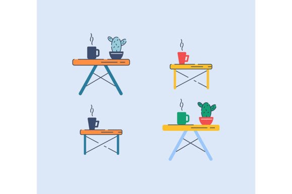 Creative Coffee Tables in SVG Color