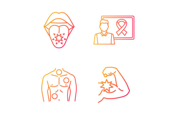 Empowering Cancer Awareness with Gradient Linear Icons