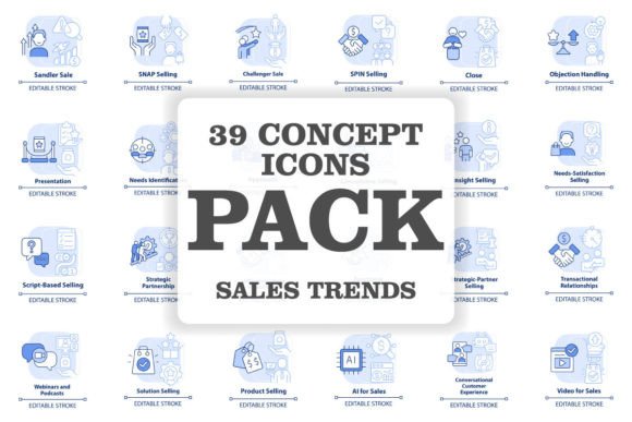 Explore Sales Trends Svg Blue Concept Icons