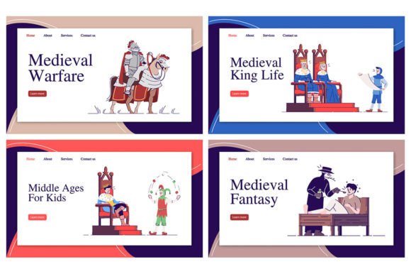 Medieval Landing Page Vector Templates: A Unique Blend of History and Modern Design