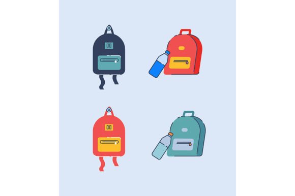Rucksack Svg Color Illustrations Set