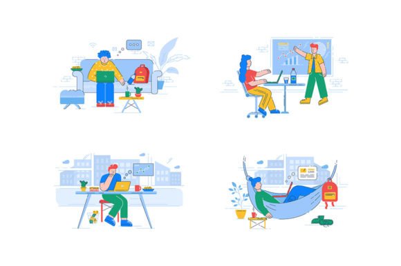 Unlocking Creativity with the Coworking Svg Color Illustrations Set