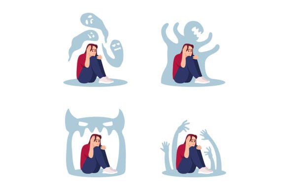 Woman with Psychosis Svg Illustrations